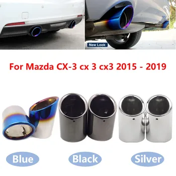 1 Пара выхлопных задних глушителей с наконечником выхлопной трубы для Mazda 3 Mazda3 Axela 2019 2020 Металлические украшения Автомобильные Аксессуары