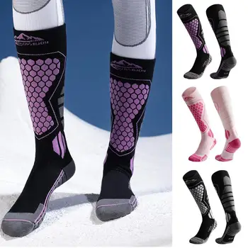 1 пара Зимних теплых утолщенных лыжных носков Для занятий спортом на открытом воздухе Пешим туризмом Дышащие Чулки Для женщин Мужчин Детей Зимние виды спорта Путешествия Unise