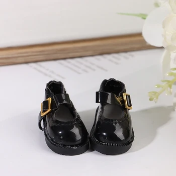 1 Пара миниатюрных имитационных черных кожаных туфель Куклы наряжаются Игрушки Кукольная одежда Аксессуары