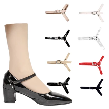 1 пара ремешков на лодыжках для обуви на высоком каблуке, треугольные Противоскользящие шнурки для ремня, Регулируемые ремешки для женской обуви, Фиксированный пояс для декора лодочек