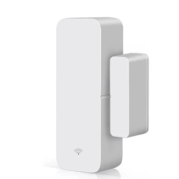1 ШТ Tuya Wifi Дверной магнитный умный датчик окна Дверной детектор дверей Белый ABS для Alexa Google Assistant