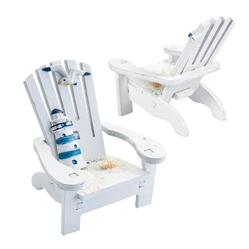 1 шт. пляжный стул для кукольного домика, имитация мебели из сосны, кукольный стул в средиземноморском стиле, миниатюрное украшение для дома