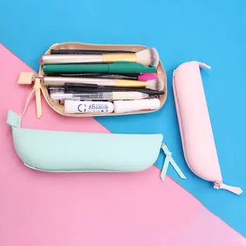 1 шт. Силиконовая сумка для хранения кистей для макияжа, водонепроницаемая коробка для карандашей для бровей, дорожный держатель, Портативная косметичка для женщин