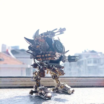 1000шт + 3D База для часов DIY Taurus Mecha Robot, Креативный Подарочный набор моделей украшений, Металлический Строительный блок, Винт в сборе