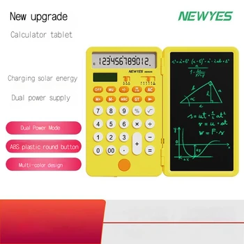12-значный калькулятор Newyes, ЖК-блокнот для рукописного ввода, Компьютер для начальной школы, Портативная зарядка, Калькулятор двойного питания, Учебные принадлежности