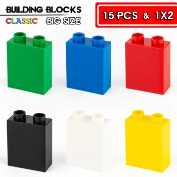 15 шт. аксессуары для строительных блоков большого размера, совместимые с классическими строительными блоками на 1 * 2 отверстия, детскими развивающими игрушками