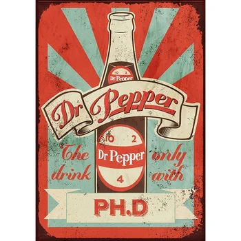 1шт Keviewly Dr Pepper Металлические Настенные Рисунки Жестяные Таблички С предупреждающими животными Забавный Ресторан Бар Группа Молодожены День Рождения Рождество
