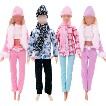 2 Предмета Одежды Kawaii, Теплый Зимний Однотонный Плащ, Подходящий для Барби и 30-сантиметровой Куклы-Эльфа, Аксессуары для Одежды, Детские Игрушки, Подарки