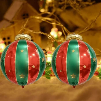 2 шт./упак. 27 дюймов Большой Рождественский тематический подвесной шар для вечеринки из алюминиевой пленки Воздушный шар