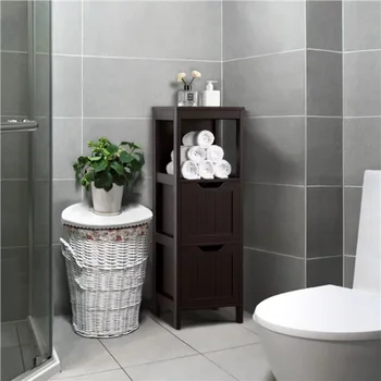 2023 SMILE MART Регулируемый 3-ярусный шкаф для ванной комнаты, современный органайзер для хранения, сверхпрочный туалетный столик, стильный напольный шкаф, белый