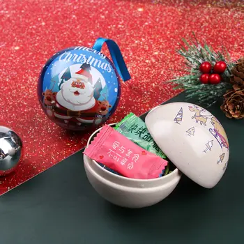 2023 Новая Креативная Рождественская круглая Жестяная Железная подарочная коробка из-под конфет, которую нелегко деформировать, Украшение для Рождественской елки, Новогоднее украшение