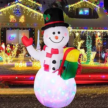 2023 Новогоднее украшение, надувная модель Снеговика, Рождественская семья, Уличное украшение, Гигантский мультяшный снеговик, надувная Моделя2024