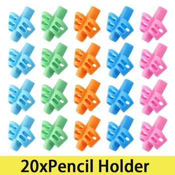 20шт Держатель для карандаша для письма для детей, обучающий практике, Силиконовая ручка для захвата, устройство для коррекции осанки для студентов