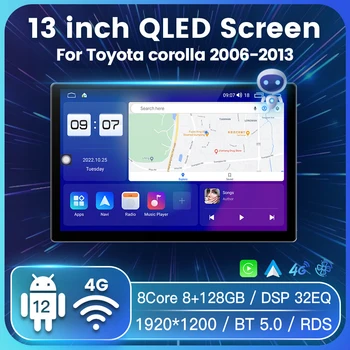 2Din Android Auto Wireless Carplay Автомагнитола стерео для Toyota Corolla 2006-2013 Интеллектуальная система Мультимедийный плеер Головное устройство