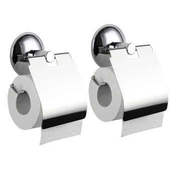 2X Держатель туалетной бумаги из нержавеющей стали, Мощное Всасывающее настенное крепление, держатель туалетной бумаги для ванной комнаты