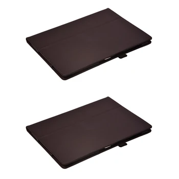 2X складной чехол-книжка с вкладкой-подставкой для 10,8-дюймового планшетного пк Microsoft Surface 3 коричневого цвета