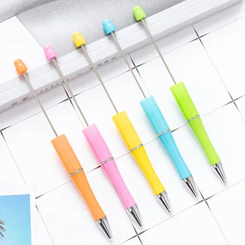 30шт Пластиковая Шариковая ручка с бисером, Студенческие ручки с бисером, Цветные Школьные Канцелярские принадлежности, Корейская канцелярская ручка