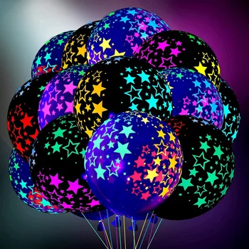 30шт Флуоресцентных воздушных шаров Светятся в темноте Баллоны Светятся неоновым светом Для вечеринки 12-дюймовые латексные воздушные шары в горошек Декор для свадебной вечеринки