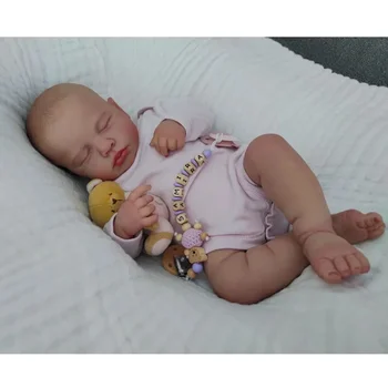 48 см Куклы Для Новорожденных, Мягкое Приятное Тело, Спящая Лулу, Реалистичная 3D Кожа с Видимыми Венами, Высококачественная Кукла Ручной Работы