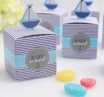 50 x Креативных коробок конфет для детского душа цвета океана День защиты детей Вечеринка по случаю первого дня рождения ребенка Дети Благодарят Подарочную коробку
