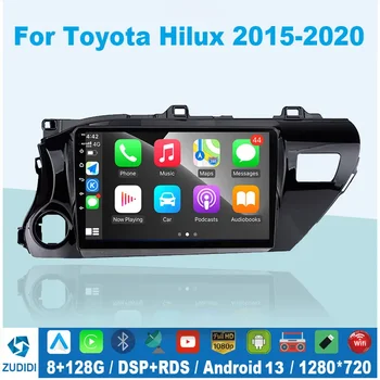 8-ядерный Qled 2 Din Android 13 Auto Автомобильный Радиоприемник Мультимедиа Toyota Hilux Pick Up AN120 2015-2020 2din Автомобильный Стерео Carplay GPS dvd