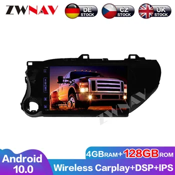 Android 10 4G + 128G ZWNAV Carplay Автомобильный DVD-плеер Для Toyota Hilux 2016-2018 GPS Аудио Стерео Мультимедийное Головное устройство Авто Радио