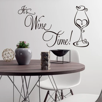 Creatrive, черные буквы, Наклейка на стену в виде кубка для вина, Съемная наклейка, украшения для ресторана для отдыха 40 *32 см
