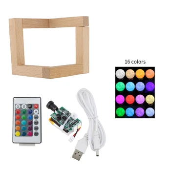 E9LB для Креативного Дизайна Лунного Света DIY 16 Цветов Дистанционное USB Управление Лунный Ночник Доска с Деревянной Опорой 3D Принтер Часть