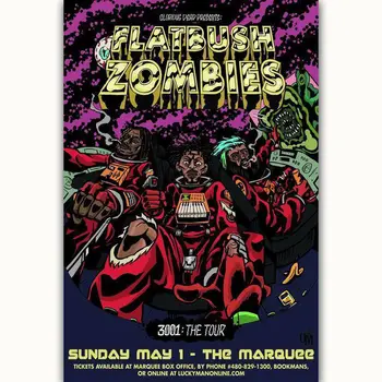 Flatbush Zombies Хип-хоп Группа Music Star 2-Шелковый Художественный Плакат Наклейка На стену Украшение Подарок