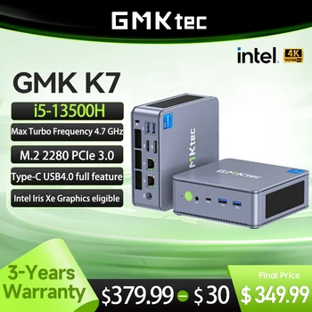 GMKtec K7 Intel 13th Core i5 13500 H Мини-ПК Type-C USB4.0 полнофункциональный Wi-Fi 6 Win11Pro Intel Iris Xe Graphics подходит