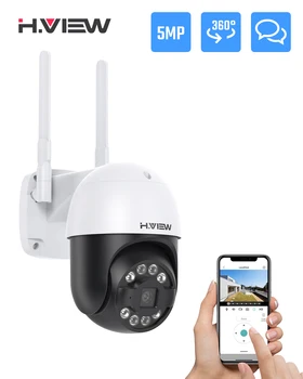 H.VIEW 5-Мегапиксельная PTZ IP-Камера Wifi Наружный Искусственный Интеллект Обнаружение Человека Аудио 1080P Беспроводная Камера видеонаблюдения P2P RTSP 4-кратный Цифровой Зум Wifi