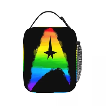 Insignia Rainbow Paint Flying Ship Поклонники гей-парада Discovery Сумки для ланча Изолированная сумка для ланча Bento Box для женщин и детей