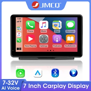 JMCQ Универсальный 7-Дюймовый Автомобильный Радиоприемник, Мультимедийный Видеоплеер, Беспроводной Carplay и Android Auto С Двойным Сенсорным экраном Bluetooth