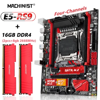 MACHINIST X99 RS9 Материнская плата Комбинированный комплект DDR4 16 ГБ = 2* 8 ГБ 2666 МГц Оперативная память Поддержка Xeon LGA 2011-3 CPU Процессор NVME M.2 SATA