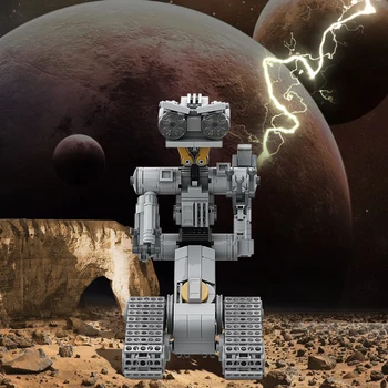 MOC Astroed Robots Johnnyed 5 Модельных кирпичей с короткими замыканиями, военный эмоциональный робот-механик, строительный блок, детская игрушка, подарок на день рождения