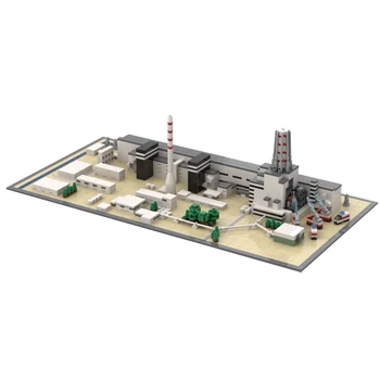 MOC Модель Чернобыльской атомной электростанции, строительные блоки, серия архитектурных кирпичей 