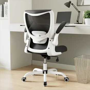 MUXX.Стильное офисное кресло, Эргономичное рабочее кресло с регулируемой поясничной опорой, Компьютерное кресло с откидывающимся подлокотником, Поворотная подставка