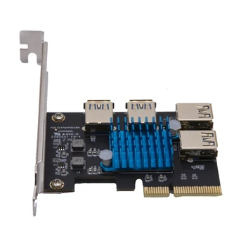 PCI-e от 1 до PCIE 4 Адаптер PCI-express от 4X до 1X Карта Майнинга Riser Card от 1 до 4 Карта-Мультипликатор USB 3.0 для Настольного Компьютера