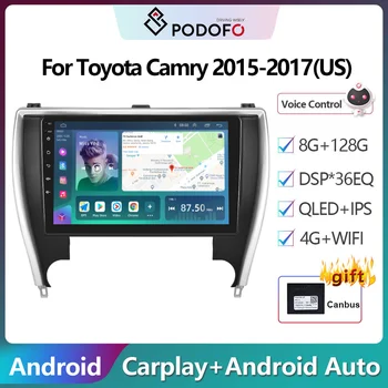 Podofo 2Din Android Автомобильный Радио Мультимедийный Видеоплеер Для Toyota Camry 2015-2017 GPS Навигация 2din Carplay Авто Стерео