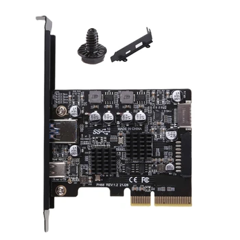 USB 3.2 Gen 2 PCI-E Type C Riser PCI для Express Type E 19 / 20P Дополнительная карта 10