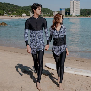 Wisuwore Корейский 2023 Солнцезащитный Консервативный спортивный купальник с длинными рукавами, женский облегающий костюм для серфинга и дайвинга для тонкой пары для мужчин