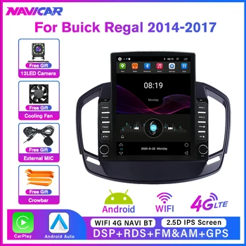 Автомагнитола NAVICAR 8Core 2Din Android10 для Buick Regal 2014-2017 Стереоприемник БЕЗ DVD-мультимедийного плеера с IPS-экраном Carplay