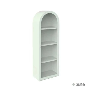 Арочный книжный шкаф в скандинавском стиле, современный минималистичный книжный шкаф для хранения, комбинированный шкаф для дисплея на стене