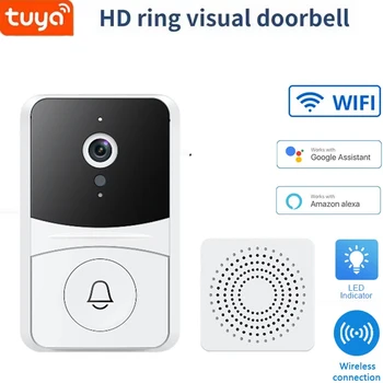 Беспроводной дверной звонок WiFi HD Камера безопасности Дверной звонок ночного видения Видеодомофон Изменение голоса для домашнего монитора Домофон