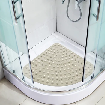 Веерообразный коврик на присоске для пола, экологичный и современный стильный водонепроницаемый ковер для ванной комнаты