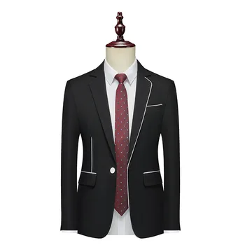 Весенне-осенний мужской пиджак, приталенный деловой корейский вариант, модный повседневный красивый мужской топ, однотонный костюм