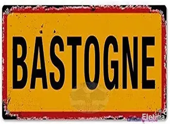 Винтажная металлическая жестяная вывеска Bastogne Ww2 Уличный знак Экстерьер дома Пещера Гараж бар Загородное Украшение стен Ретро Алюминий