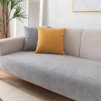 Водонепроницаемый коврик для дивана с защитой от кошачьих царапин, Всесезонный Универсальный противоскользящий Современный простой однотонный чехол для дивана
