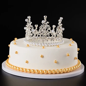 Декоративные маленькие диадемы с жемчужной короной для торта 1ШТ Crystal Pearl Princess CakeToppers