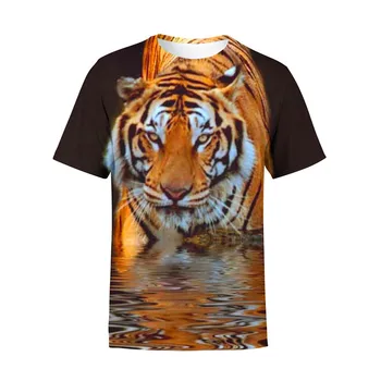 Детская футболка с тигром и животными, летняя детская игра, футболки с тигром для мальчиков и девочек, подростковая футболка с мультяшным животным, детская футболка с животным и тигром
